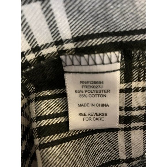 Live To Be Spoiled Flannel Raw Hem Long Sleeve Button-Down Shirt XL Blac… - Picture 6 of 7